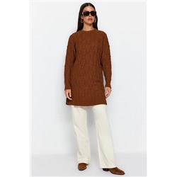 TRENDYOL MODEST Kiremit Ajurlu Bisiklet Yaka Triko Kazak TCTAW24AK00051