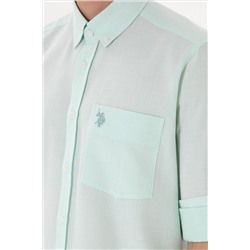 Erkek Mint Regular Fit Cepli Gömlek