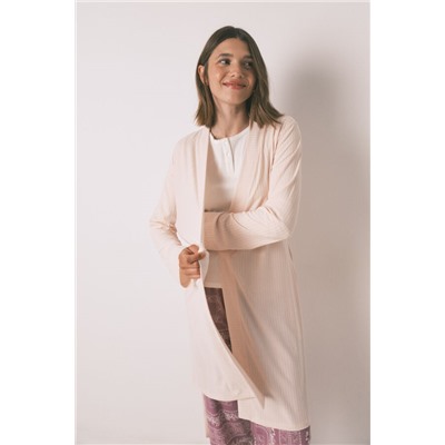 Bata larga canalé rosa