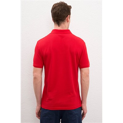 Erkek Kırmızı Basic Polo Yaka Tişört