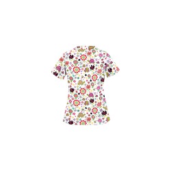 UA Slowpoke White Print Scrub Top