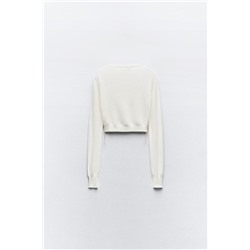FEW ITEMS LEFT PLAIN KNIT SWEATER WITH CONTRAST TOPSTITCHING