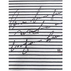 Свободная футболка в черно-белую полоску с принтом из премиального хлопка с эластаном