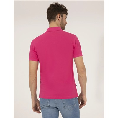 Pembe Slim Fit Polo Yaka Basic Tişört