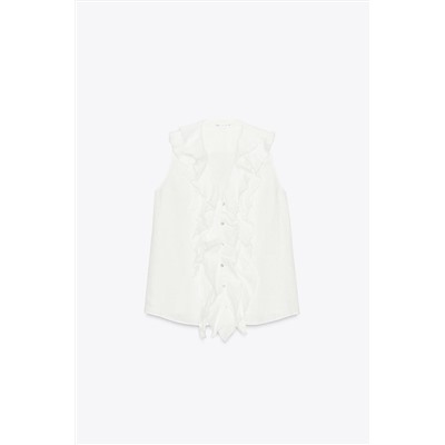 LINEN RUFFLE SHIRT ZW COLLECTION