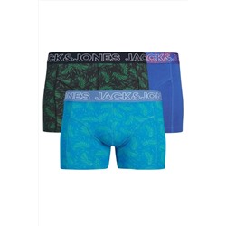 Jack & Jones J&J Jaccanvey Karışık Renk 3'lü Açık Mavi Lacivert Mavi Boxer Paketi