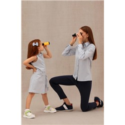 Kız Çocuk Mavi Kolsuz Dokuma Elbise