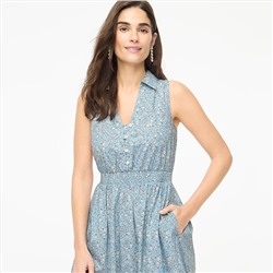 Printed collared midi dress