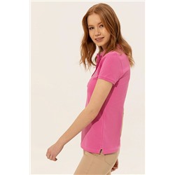 Kadın Pembe Basic Polo Yaka Tişört
