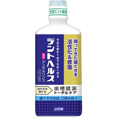 LION Ополаскиватель для полости рта Dental Health со спиртом, аромат мяты 450мл