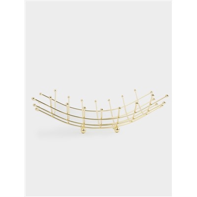 Корзина для фруктов, 28 см, металл, золотистая, Паутина, Spin