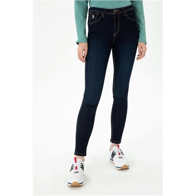 Kadın Koyu Mavi Jean Pantolon