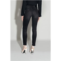 Vaquero skinny de tiro alto 7/8 Negro