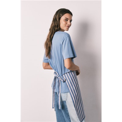 Delantal algodón estampado rayas