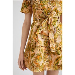 Vestido camisero tropical
