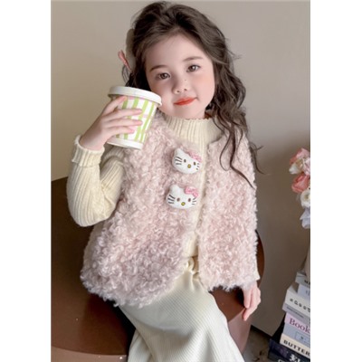 Пушистый жилет для девочек