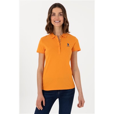 Kadın Turuncu Basic Polo Yaka Tişört