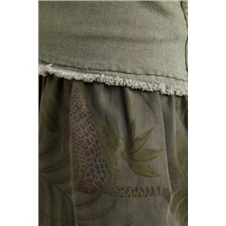 Minifalda vaquera patch de volantes