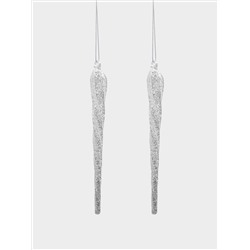 Игрушка елочная, 20 см, 2 шт, стекло, шампань, Сверкающая сосулька, Event