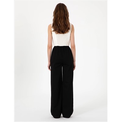 Siyah Yüksek Bel Loose Fit Pantolon