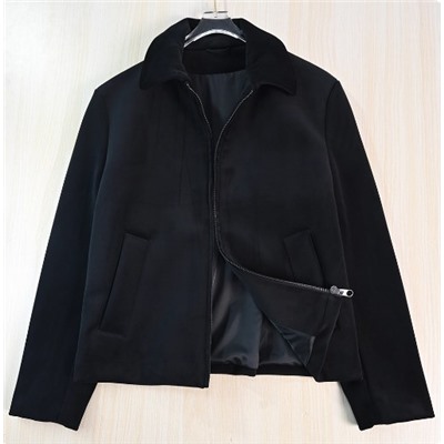 Мужская зимняя куртка из толстого теплого бархата с отворотами на молнии