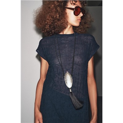 FINE KNIT CRINKLED MIDI DRESS