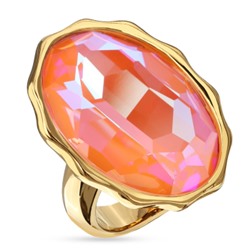 Кольцо Сияние (кристаллы SW оранжевые; покрытие золото), Есть комплект