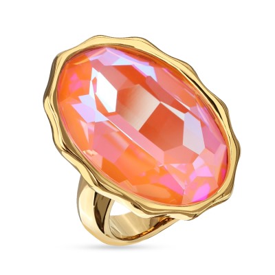 Кольцо Сияние (кристаллы SW оранжевые; покрытие золото), Есть комплект