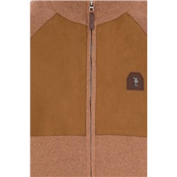 Erkek Camel Melanj Triko Hırka