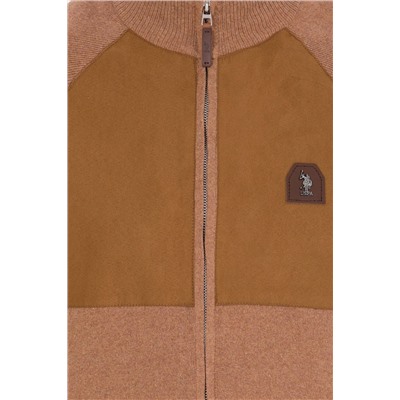 Erkek Camel Melanj Triko Hırka