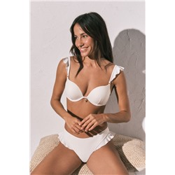 Braga bikini brasileña volantes blanca