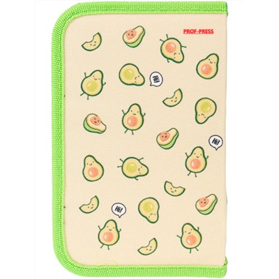 Пенал 1-секц, печать на ткани, большой, с отк.планкой АВОКАДИКИ (ПН-3059) (190х115)