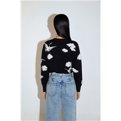 Jersey de lana y cachemir Negro y blanco