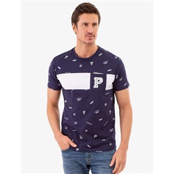 ALLOVER USPA PRINT T-SHIRT WITH CHEST POCKET