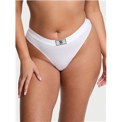 Cotton Logo Cotton Shine Patch Thong Panty