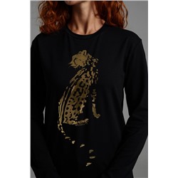 8544 Футболка с длинным рукавом женская (фольга)