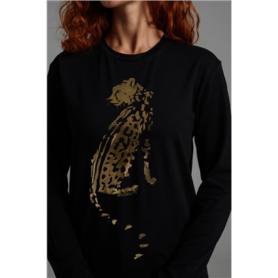 8544 Футболка с длинным рукавом женская (фольга)