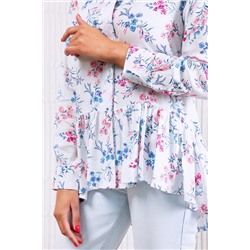 Блузка с длинным рукавом и баской 320WHT