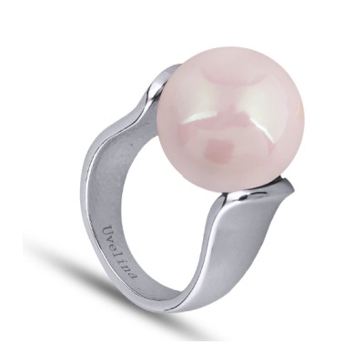 Кольцо (Майорка 16мм холодно-розовая; покрытие родий), Есть комплект