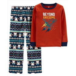 2-Piece Helicopter Cotton & Fleece PJs