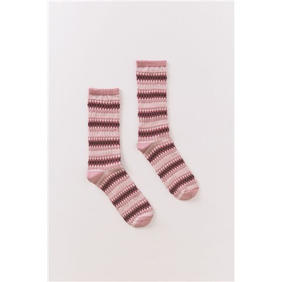 Calcetines largos rombos rosa
