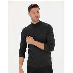 Antrasit Melanj Slim Fit Kazak