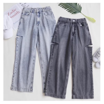 Джинсы для девочек с вырезом