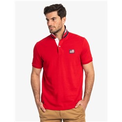 FLAG PIQUE POLO SHIRT WITH UNDER COLLAR DETAIL