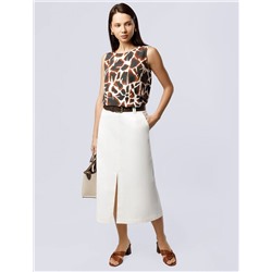 Юбка-миди из хлопка с разрезом