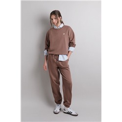 Pantalón jogger felpa algodón marrón