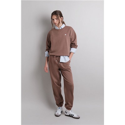 Pantalón jogger felpa algodón marrón