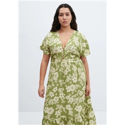 Vestido estampado abertura