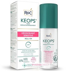 Roc Keops - Déodorant Sensitive - Aloe Vera - Peau Sensible - Roll-on - LOT 2x30 ml