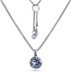 Кулон Теннис (кристаллы SW светлый сапфир 8мм; покрытие родий) 70см, Есть комплект